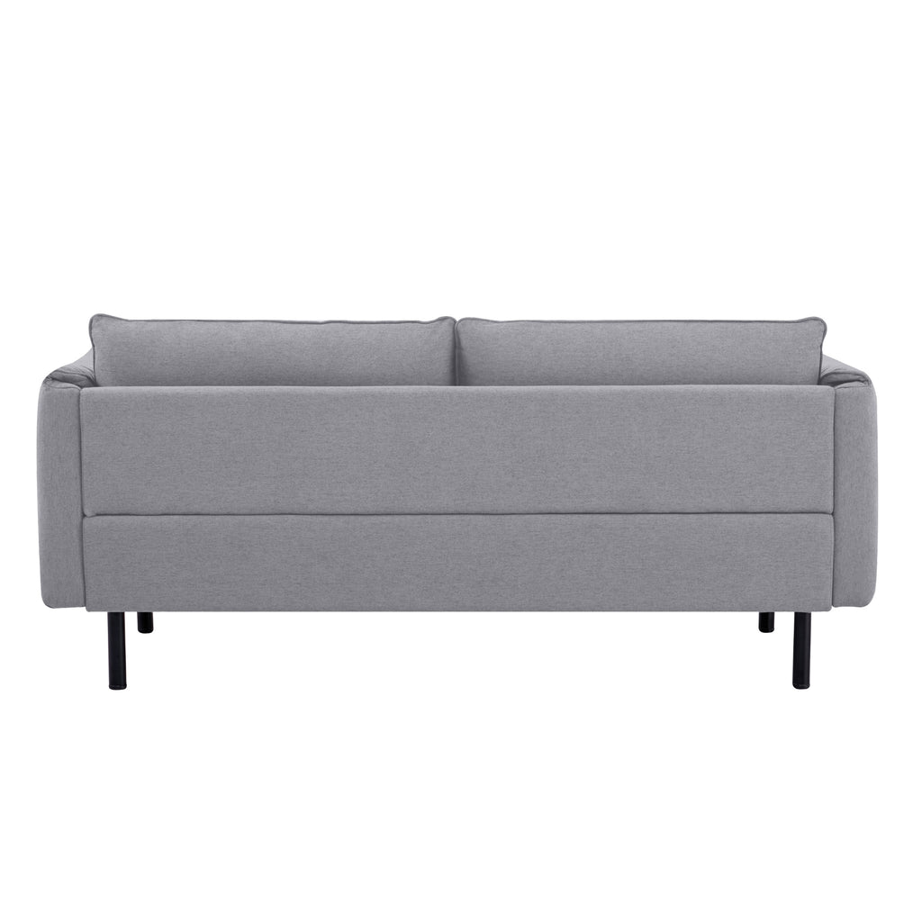 Channel 3 Seater Fabric Sofa Grey 