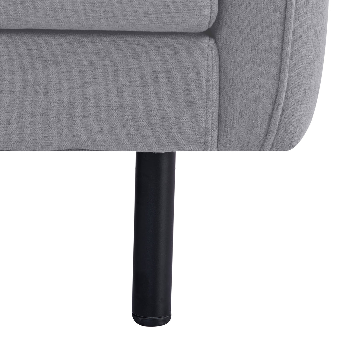 Channel 3 Seater Fabric Sofa Grey 