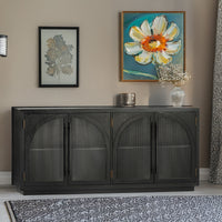 Charles 178cm Sideboard Modern 4 Door Storage Cabinet Unit Black