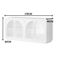 Charles 178cm Sideboard Modern 4 Door Storage Cabinet Unit White