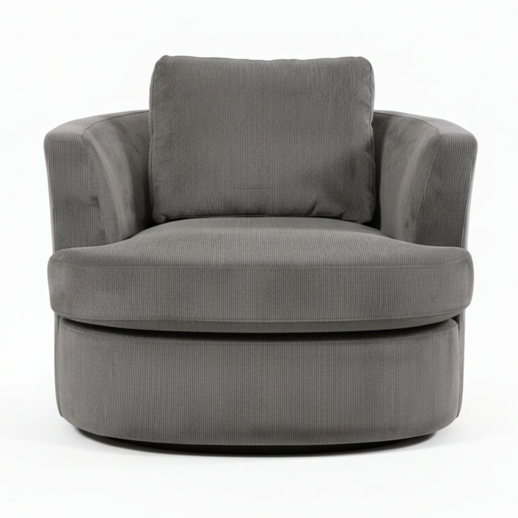 Charlie Swivel Rotating Arm Chair Occasional Accent Grey