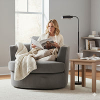 Charlie Swivel Rotating Arm Chair Occasional Accent Grey