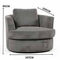 Charlie Swivel Rotating Arm Chair Occasional Accent Grey