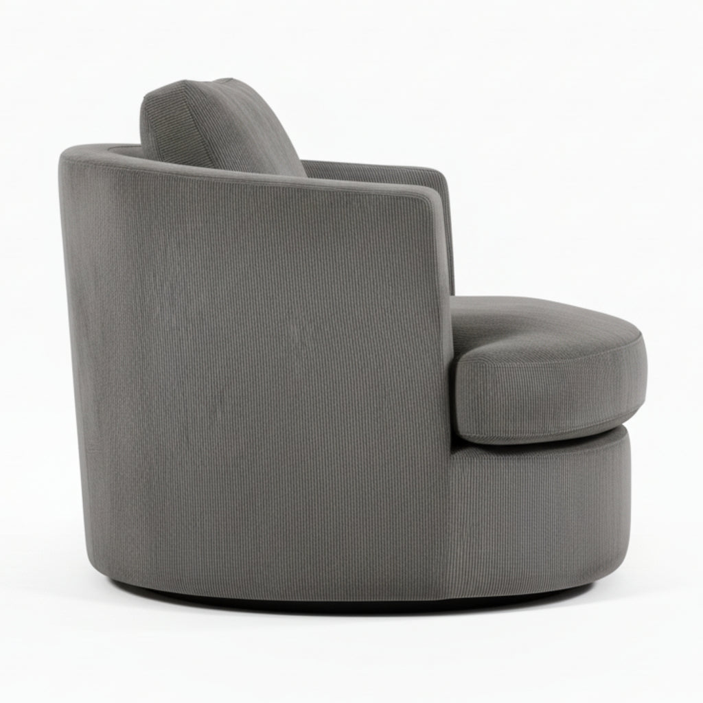 Charlie Swivel Rotating Arm Chair Occasional Accent Grey