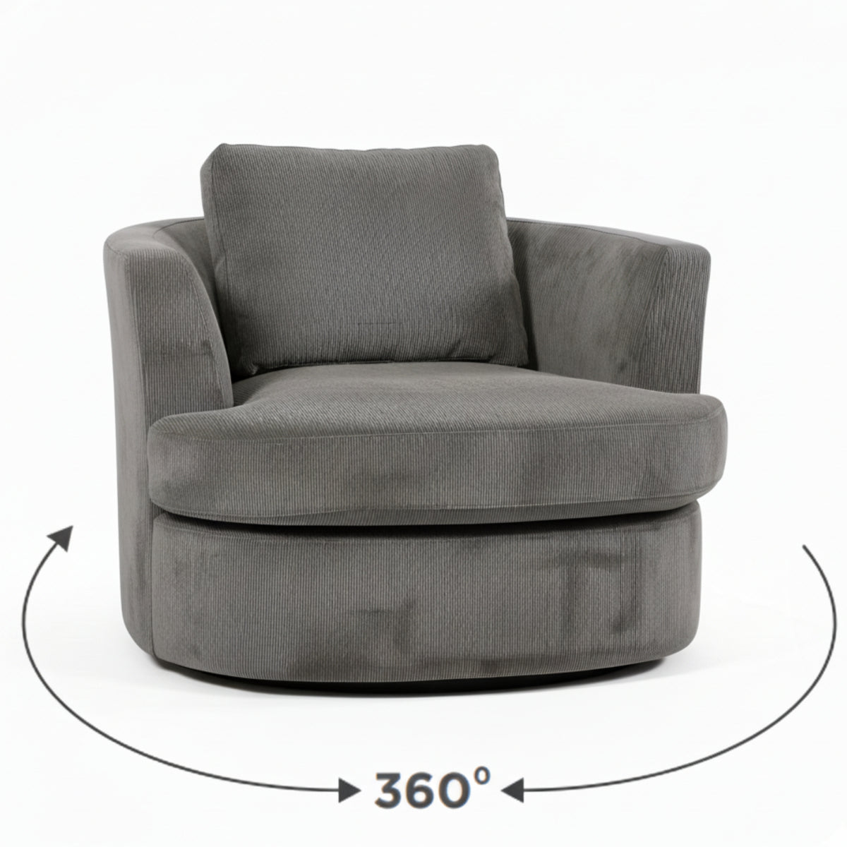Charlie Swivel Rotating Arm Chair Occasional Accent Grey