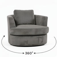 Charlie Swivel Rotating Arm Chair Occasional Accent Grey