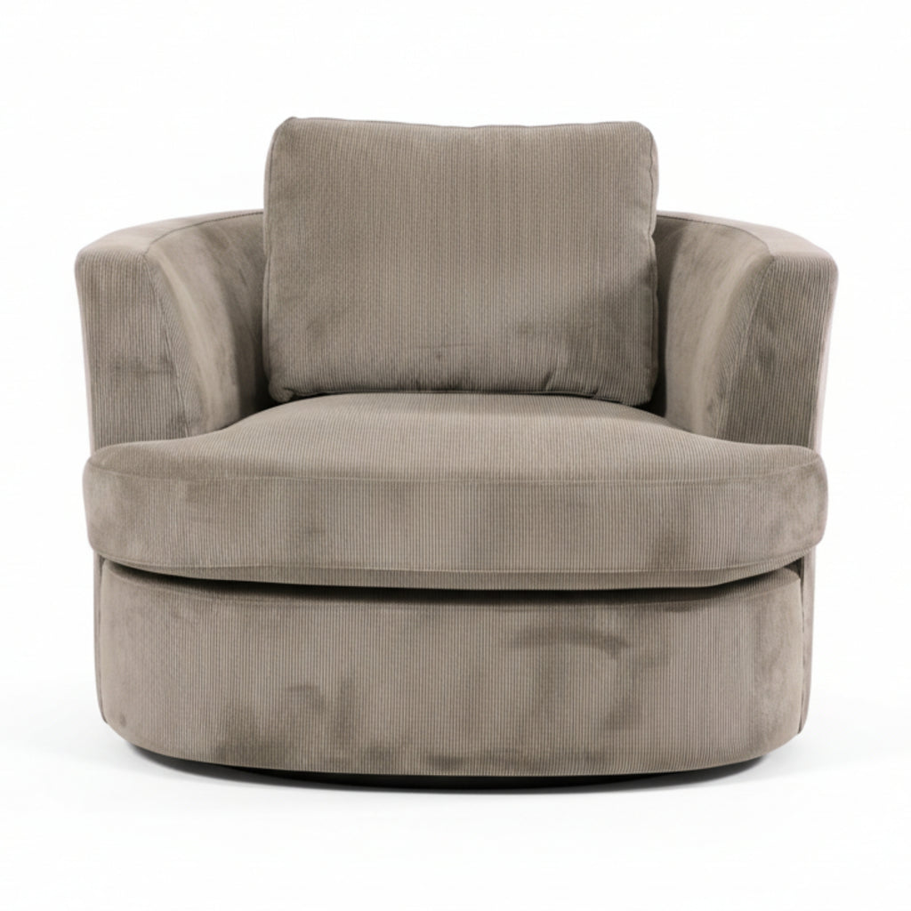 Charlie Swivel Rotating Arm Chair Occasional Accent Oat Grey