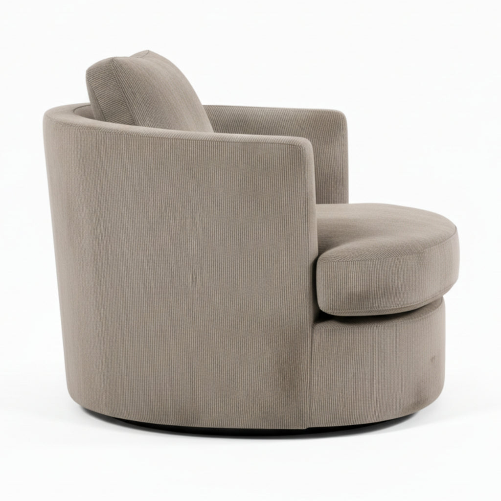 Charlie Swivel Rotating Arm Chair Occasional Accent Oat Grey