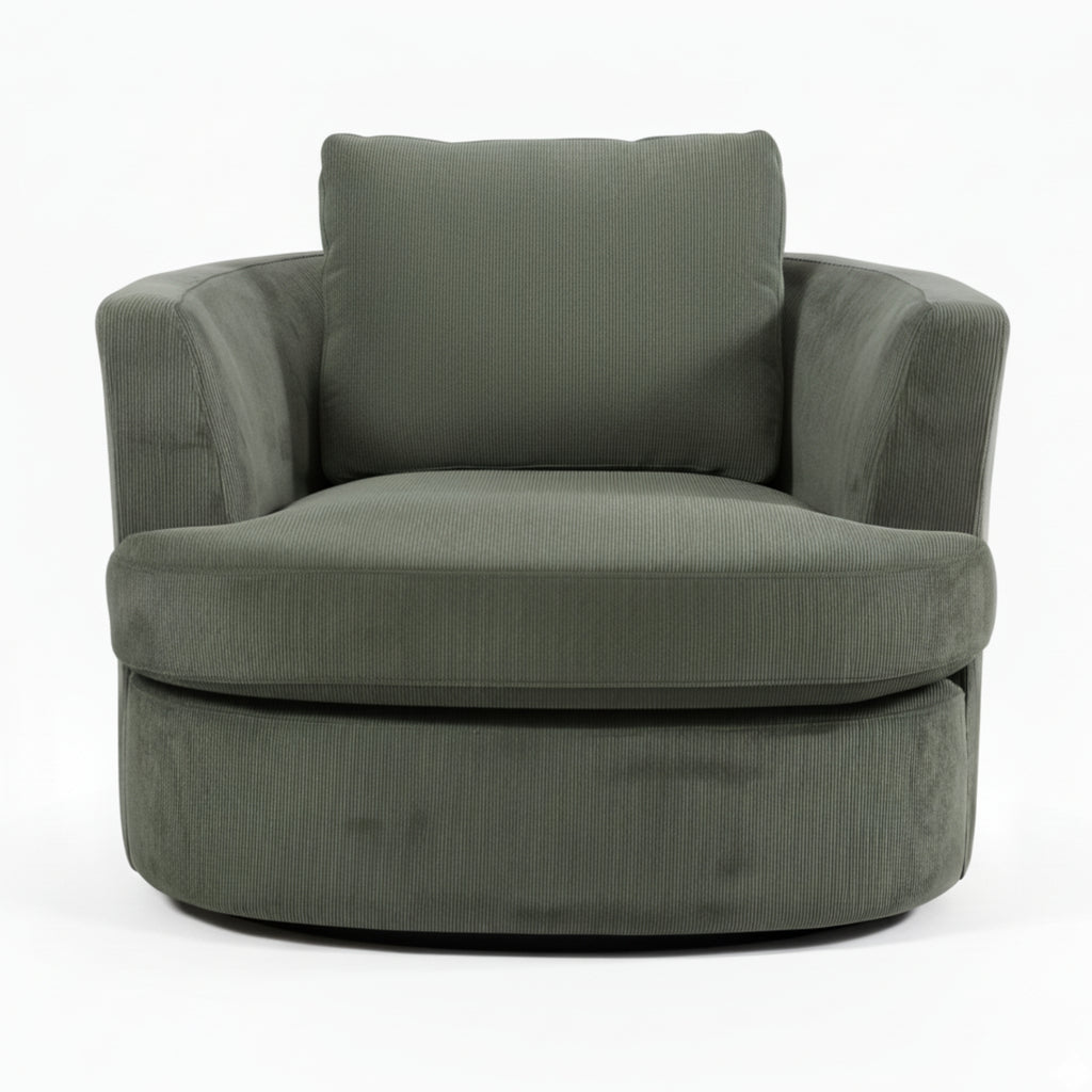 Charlie Swivel Rotating Arm Chair Occasional Accent Olive Green