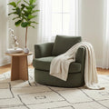 Charlie Swivel Rotating Arm Chair Occasional Accent Olive Green