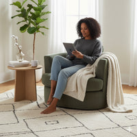 Charlie Swivel Rotating Arm Chair Occasional Accent Olive Green