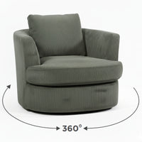 Charlie Swivel Rotating Arm Chair Occasional Accent Olive Green