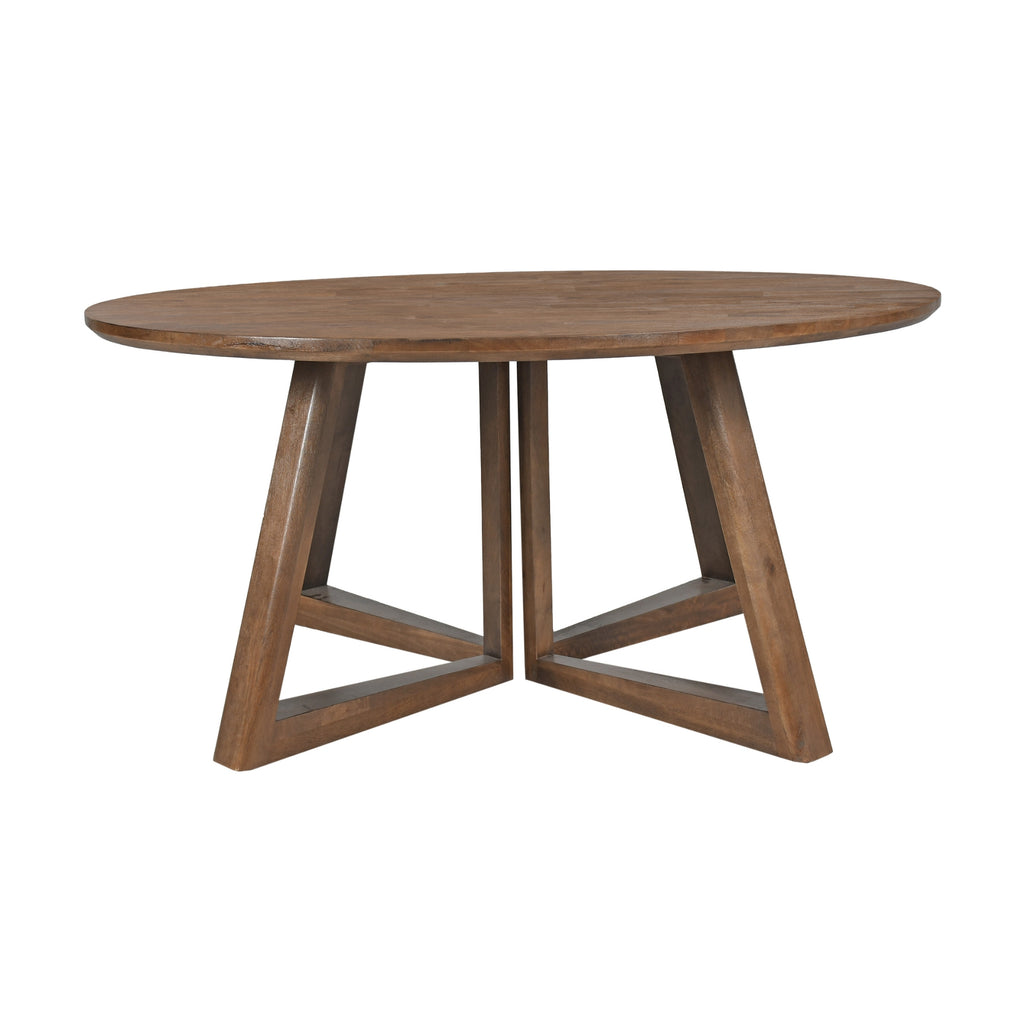 Chatteris 160cm Solid Timber Round Dining Table Brown