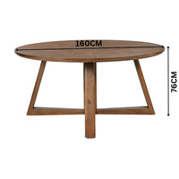 Chatteris 160cm Solid Timber Round Dining Table Brown
