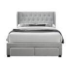 Chelsea Double Bed Frame Storage Drawer Stone Grey