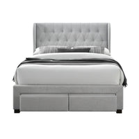 Chelsea King Bed Frame Storage Drawer Stone Grey