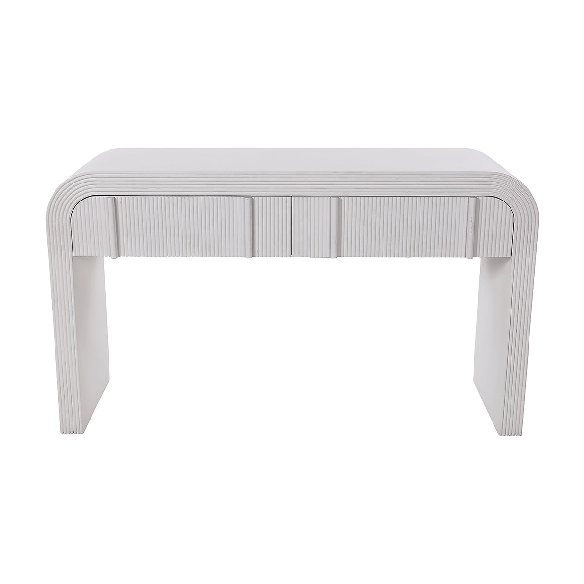 Chloe Channel 140cm Console Table Ivory and White Oak
