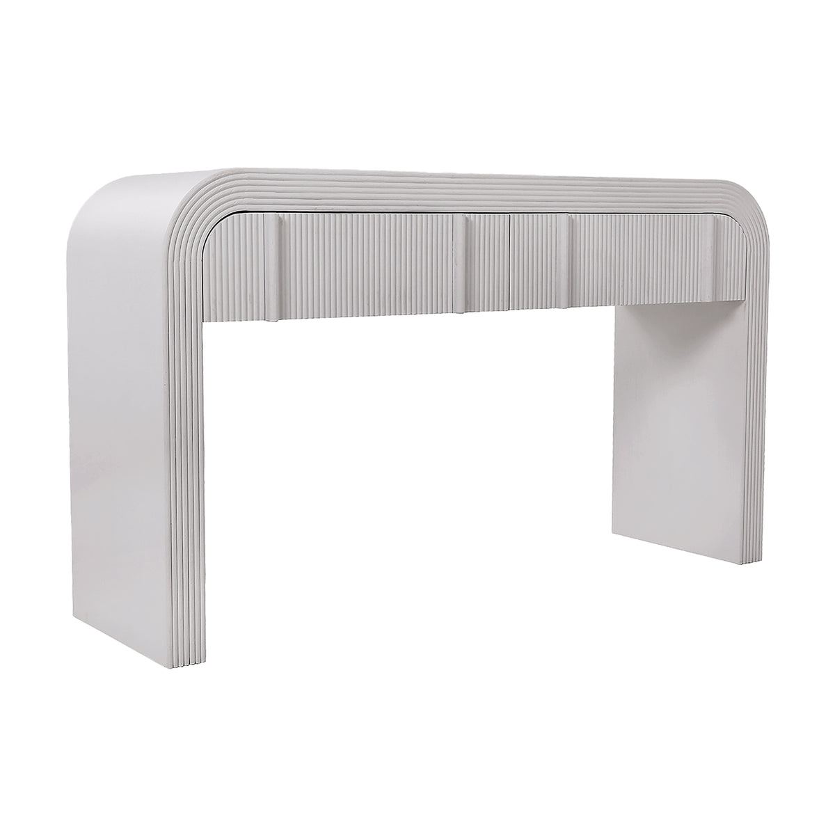 Chloe Channel 140cm Console Table Ivory and White Oak