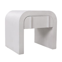 Chloe Channel Bedside Table Ivory and White Oak