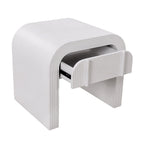 Chloe Channel Bedside Table Ivory and White Oak