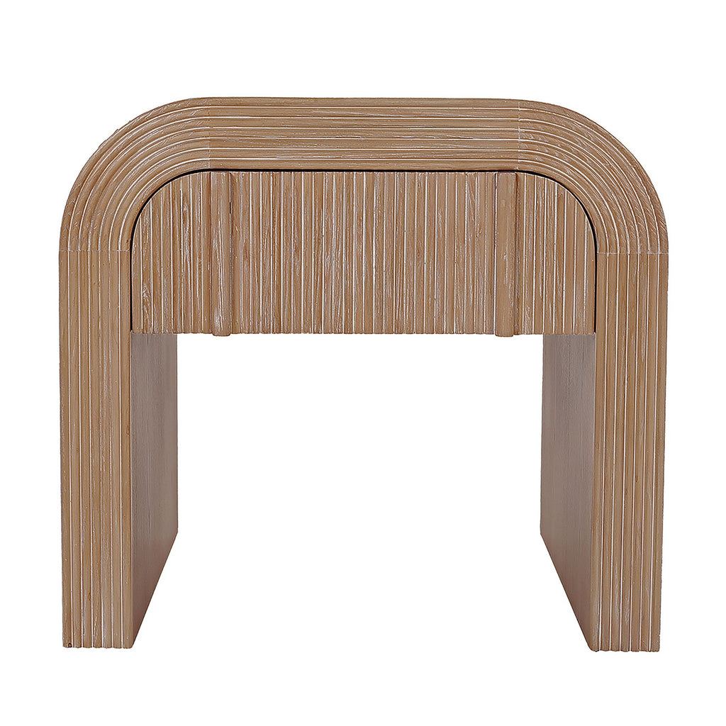 Chloe Channel Bedside Table Natural Oak