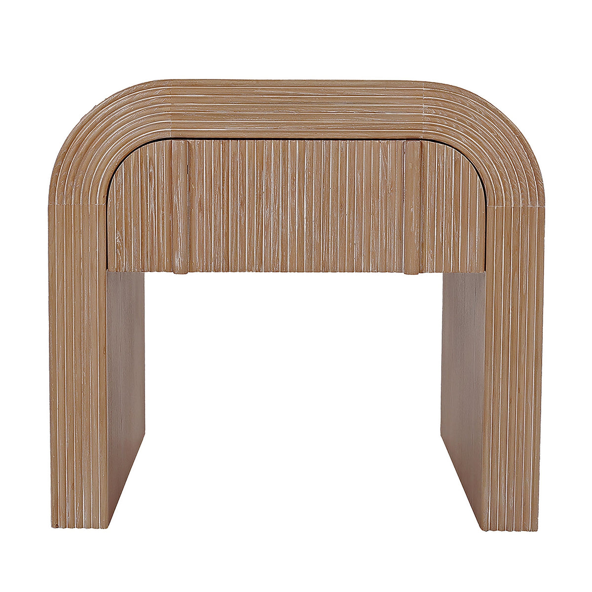 Chloe Channel Bedside Table Natural Oak