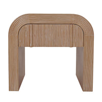 Chloe Channel Bedside Table Natural Oak