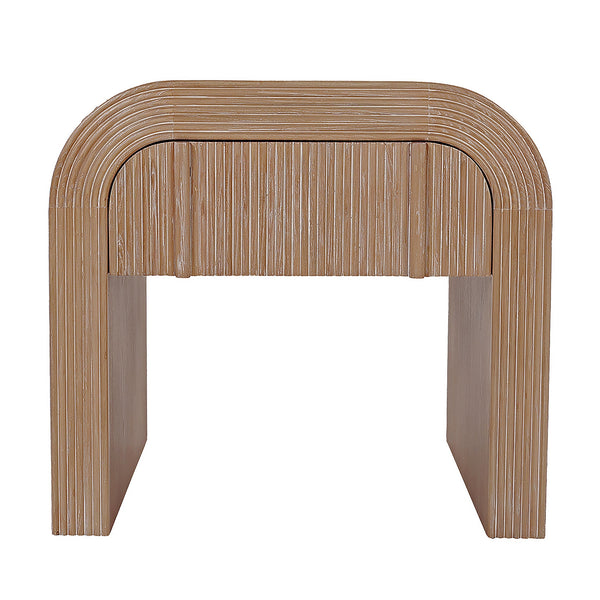 Chloe Channel Bedside Table Natural Oak