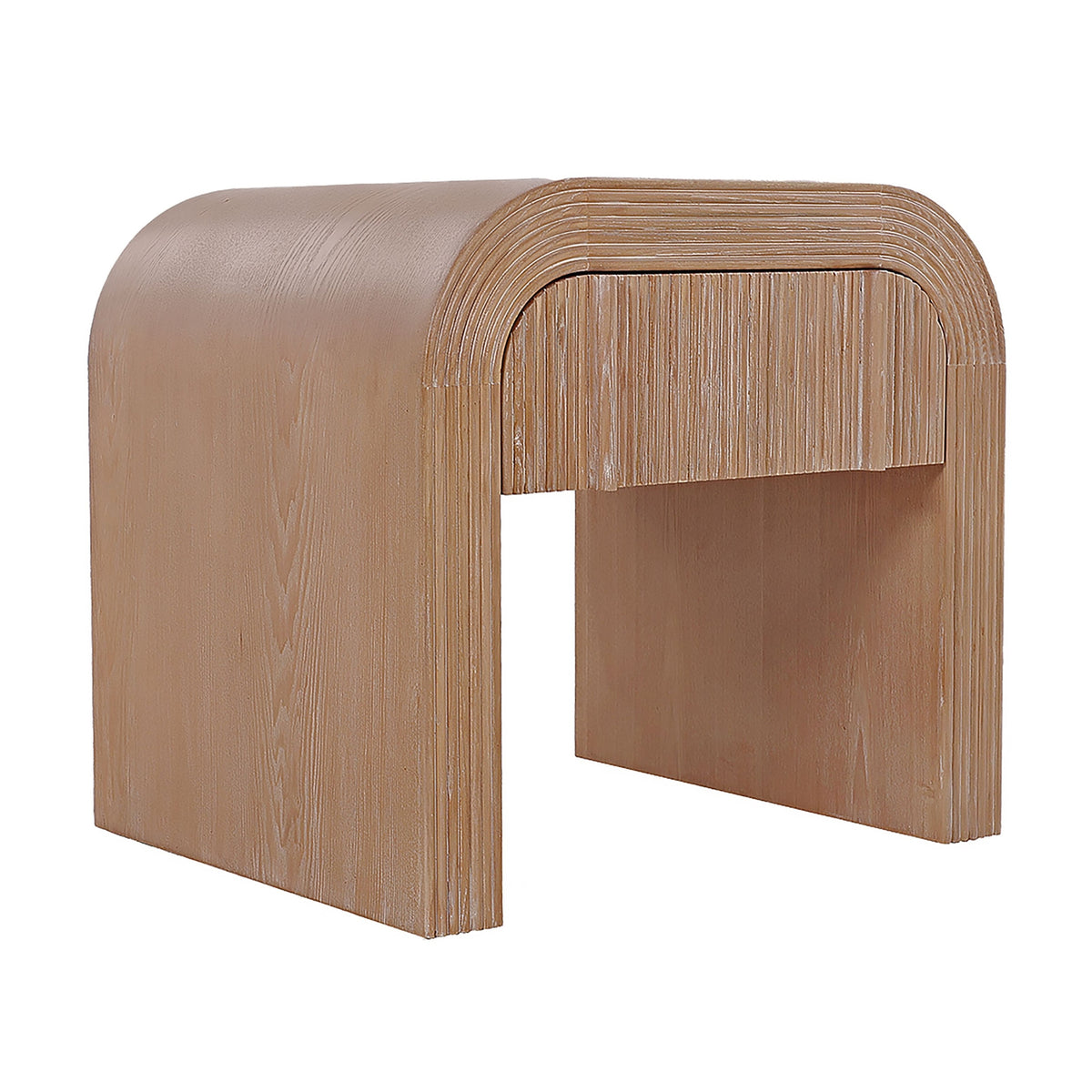 Chloe Channel Bedside Table Natural Oak