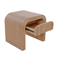 Chloe Channel Bedside Table Natural Oak