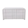 Chloe Channel Dresser Chest of 6 Drawers Ivory and White Oak
