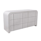 Chloe Channel Dresser Chest of 6 Drawers Ivory and White Oak
