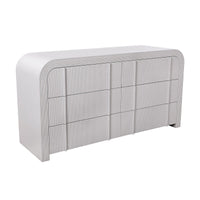 Chloe Channel Dresser Chest of 6 Drawers Ivory and White Oak
