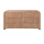 Chloe Channel Dresser Chest of 6 Drawers Natural Oak