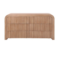 Chloe Channel Dresser Chest of 6 Drawers Natural Oak