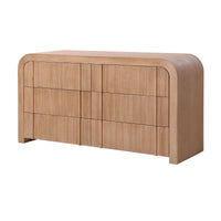 Chloe Channel Dresser Chest of 6 Drawers Natural Oak