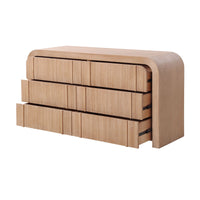 Chloe Channel Dresser Chest of 6 Drawers Natural Oak
