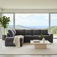 Christo 3 Seater Sofa Bed LHF Chaise Lounge Dark Grey