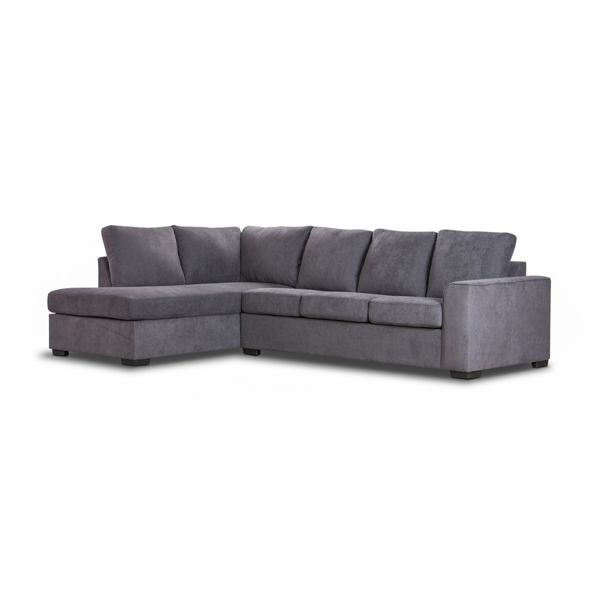 Christo 3 Seater Sofa Bed LHF Chaise Lounge Dark Grey