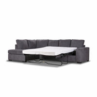 Christo 3 Seater Sofa Bed LHF Chaise Lounge Dark Grey