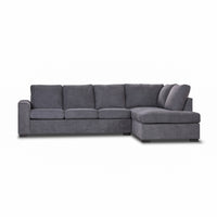 Christo 3 Seater Sofa Bed RHF Chaise Lounge Dark Grey