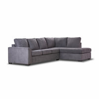 Christo 3 Seater Sofa Bed RHF Chaise Lounge Dark Grey