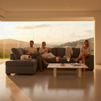 Christo 3 Seater Sofa LHF Chaise Lounge Dark Grey