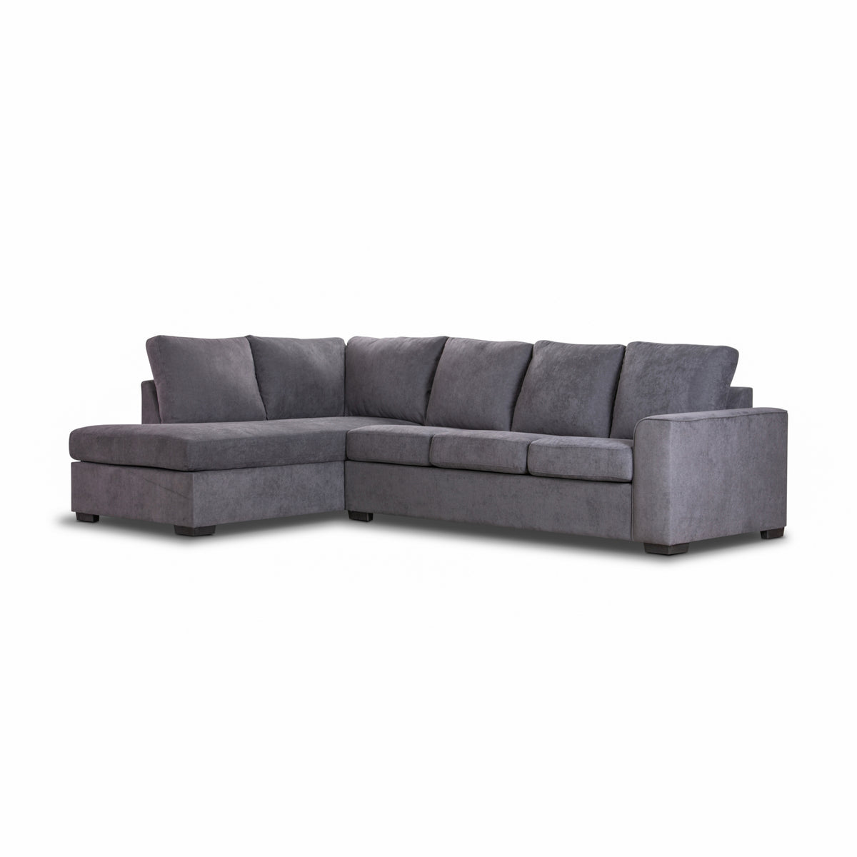 Christo 3 Seater Sofa LHF Chaise Lounge Dark Grey