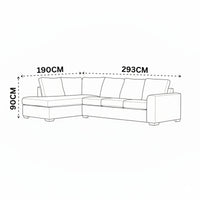 Christo 3 Seater Sofa LHF Chaise Lounge Dark Grey