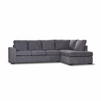 Christo 3 Seater Sofa RHF Chaise Lounge Dark Grey