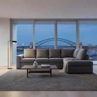 Christo 3 Seater Sofa RHF Chaise Lounge Dark Grey