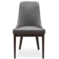 Claire Set of 2 Dining Chair Genuine Leather Solid Rubber Wood Frame Dark Brown