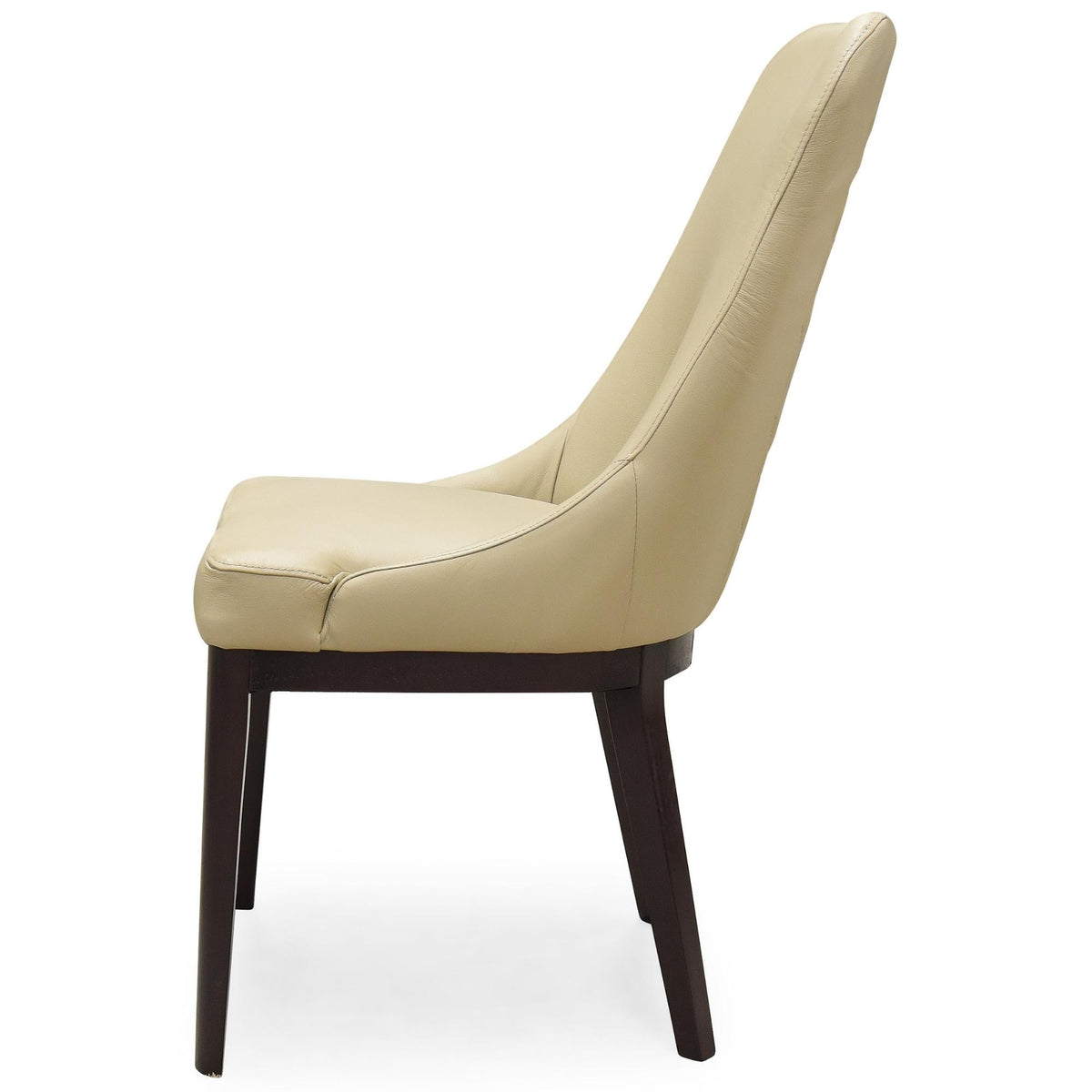 Claire Set of 2 Dining Chair Genuine Leather Solid Rubber Wood Frame - Taupe
