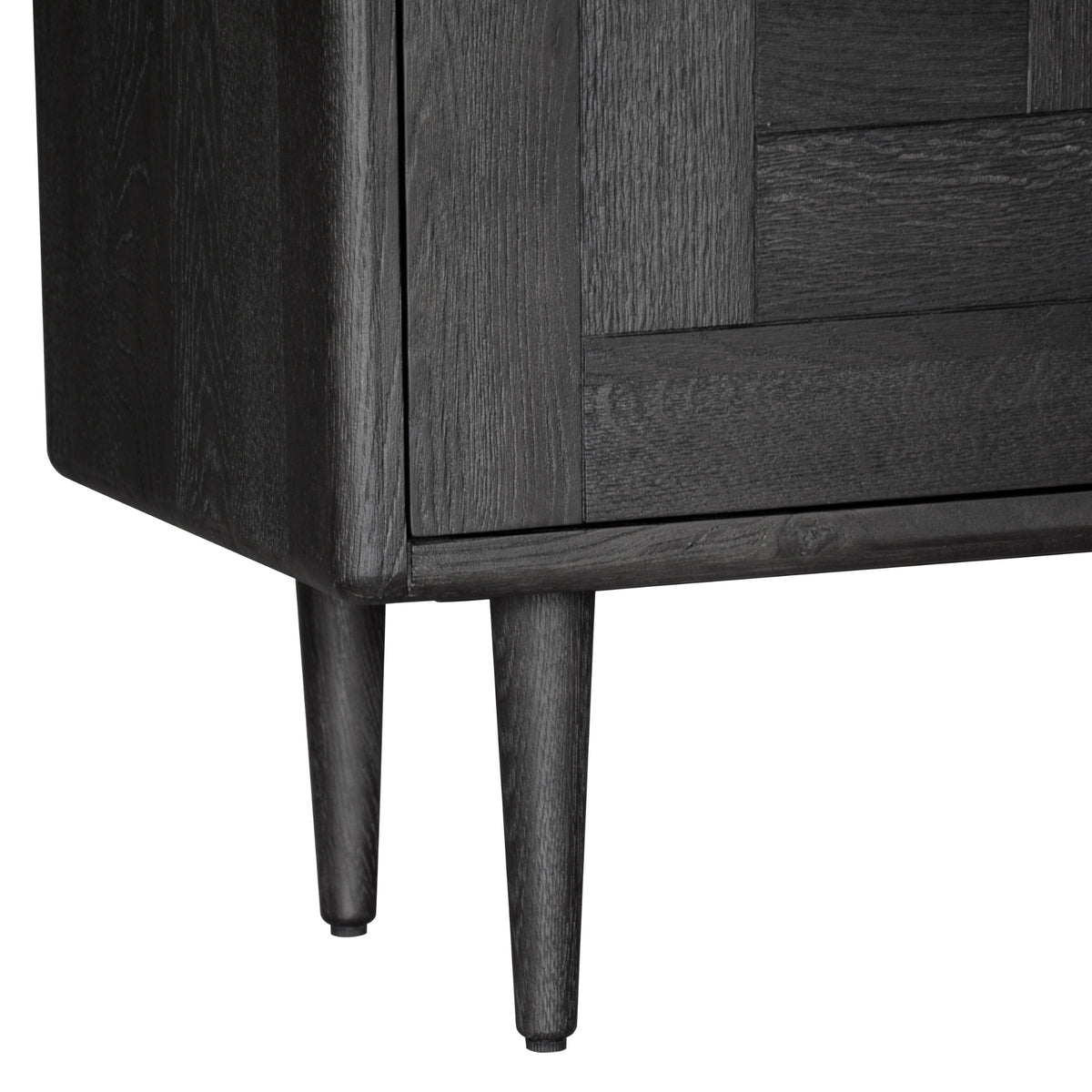 Claire Sideboard Buffet Table 160cm 3 Door Solid Oak Timber Wood - Black